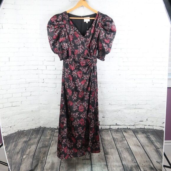 CINQ A SEPT RASPBERRY MULTI TUMBLED DAISY KACY V NECK MAXI DRESS SIZE 0 NWT - Picture 5 of 16